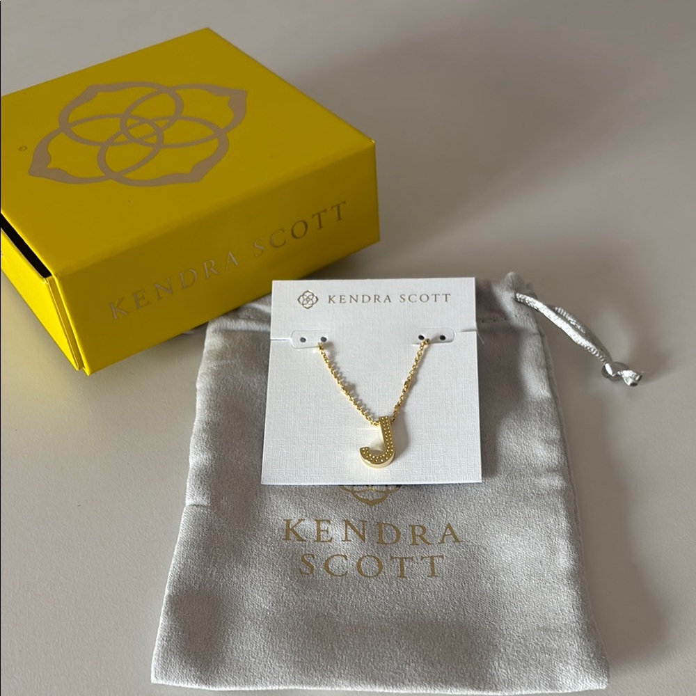 NEW Kendra Scott Gold J Necklace